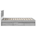 Bed Frame Grey Sonoma 120 x 200 cm Engineered wood