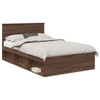 Bed Frame with Headboard Brown Oak 120 x 200 cm Engineered wood