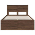 Bed Frame with Headboard Brown Oak 120 x 200 cm Engineered wood