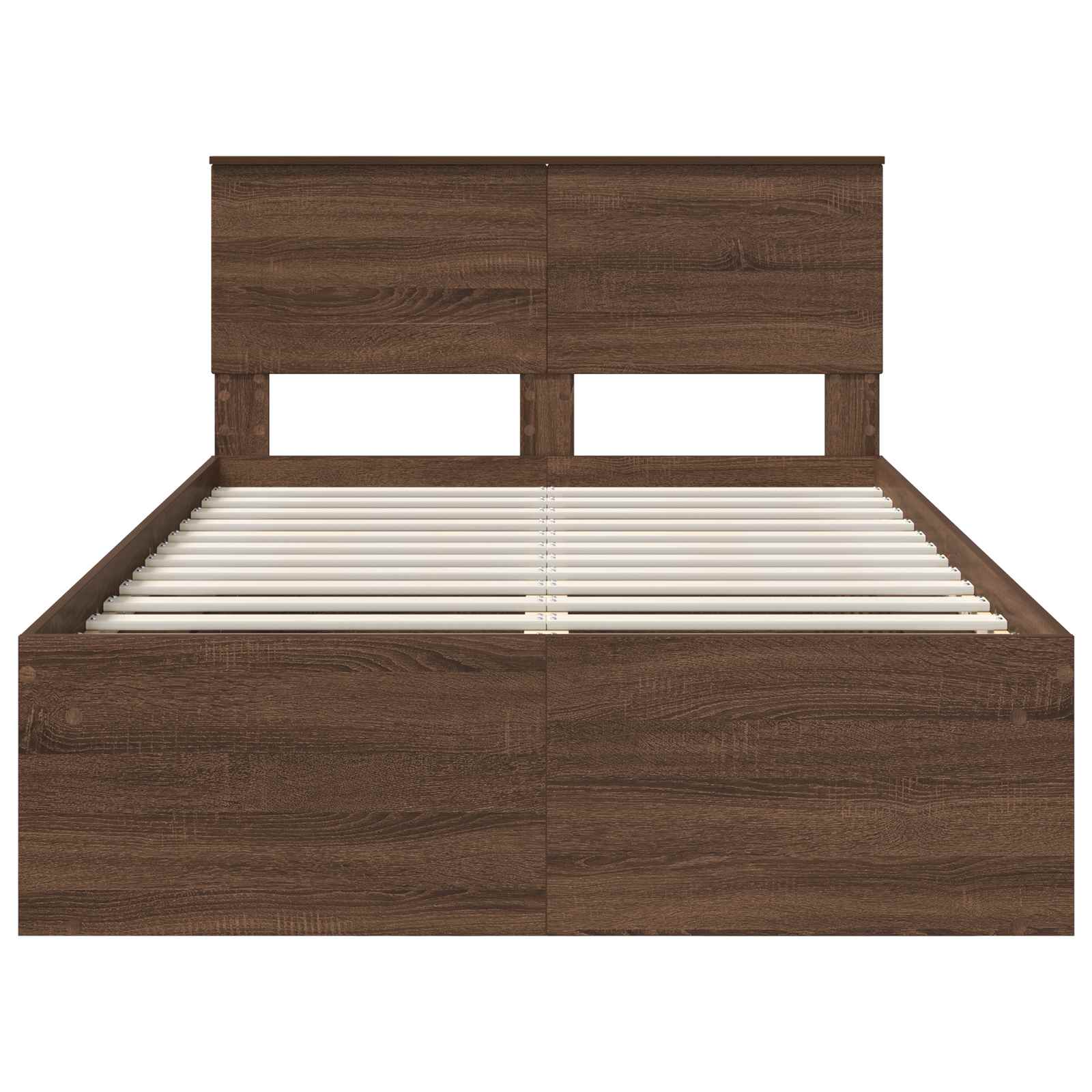 Bed Frame with Headboard Brown Oak 120 x 200 cm Engineered wood
