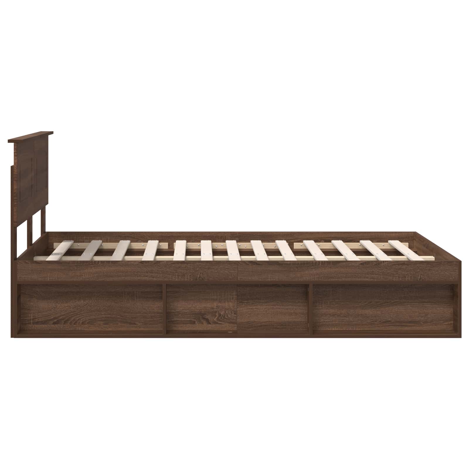 Bed Frame with Headboard Brown Oak 120 x 200 cm Engineered wood