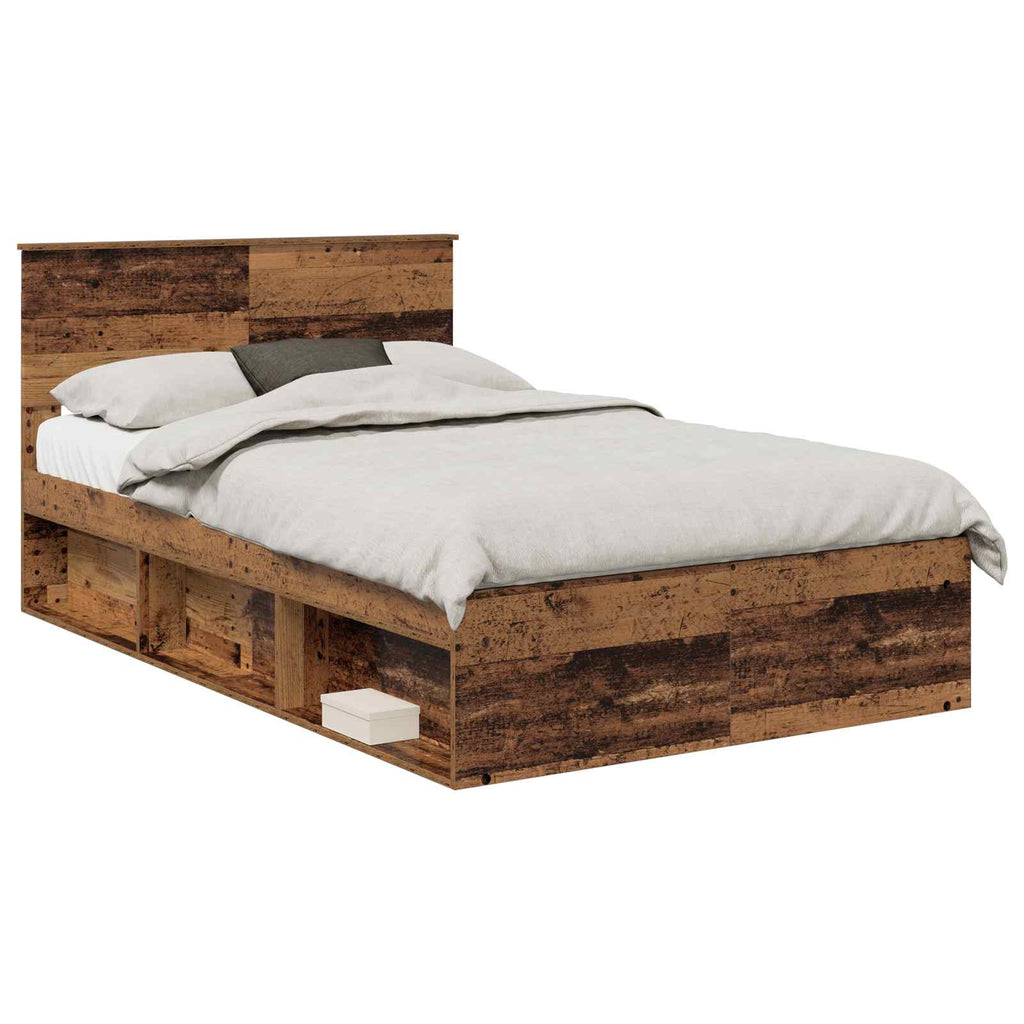 Bed Frame with Headboard Old Wood 120 x 200 cm Engineered wood