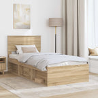 Bed Frame with Headboard Sonoma 100 x 200 cm Engineered wood