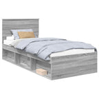 Bed Frame Grey Sonoma 100 x 200 cm Engineered wood