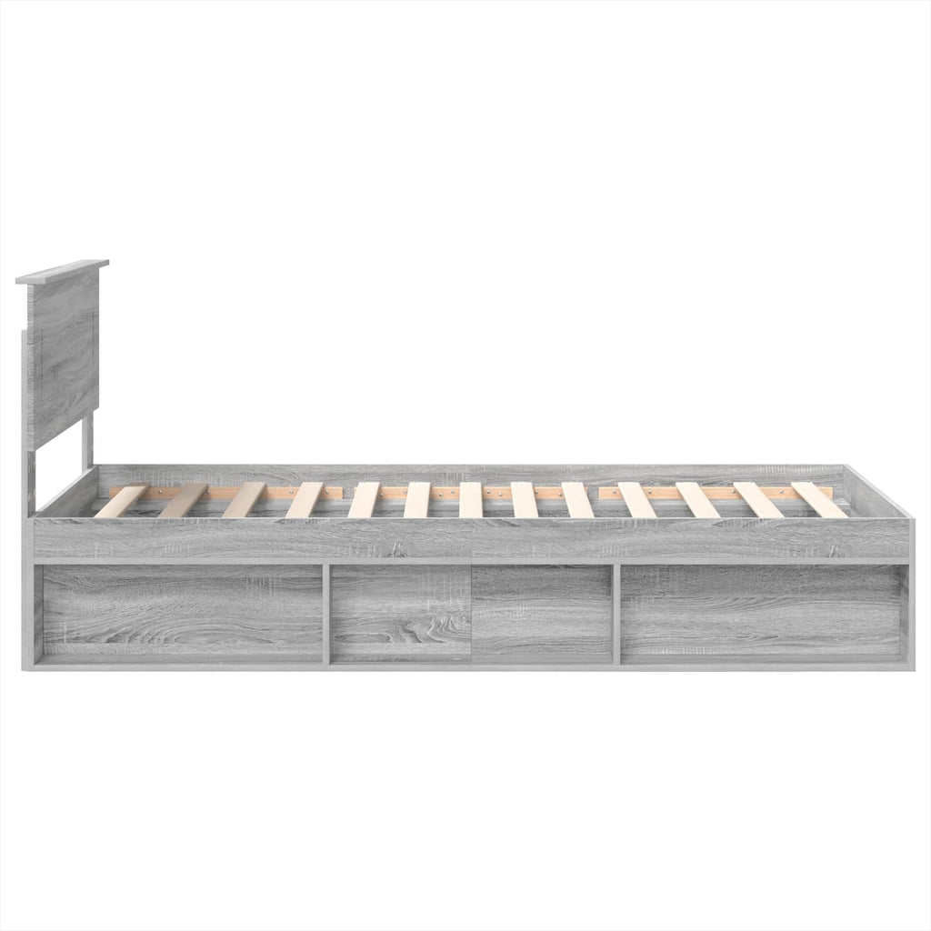 Bed Frame Grey Sonoma 100 x 200 cm Engineered wood