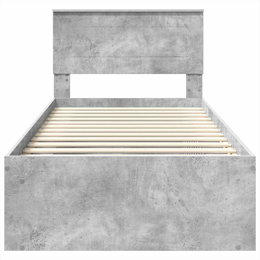 Bed Frame Concerte Grey 90 x 190 cm Engineered wood