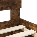 Bed Frame with Headboard Smoked Oak 90 x 190 cm Engineered wood