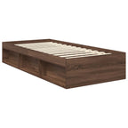 Bed Frame with Headboard Brown Oak 90 x 190 cm Engineered wood
