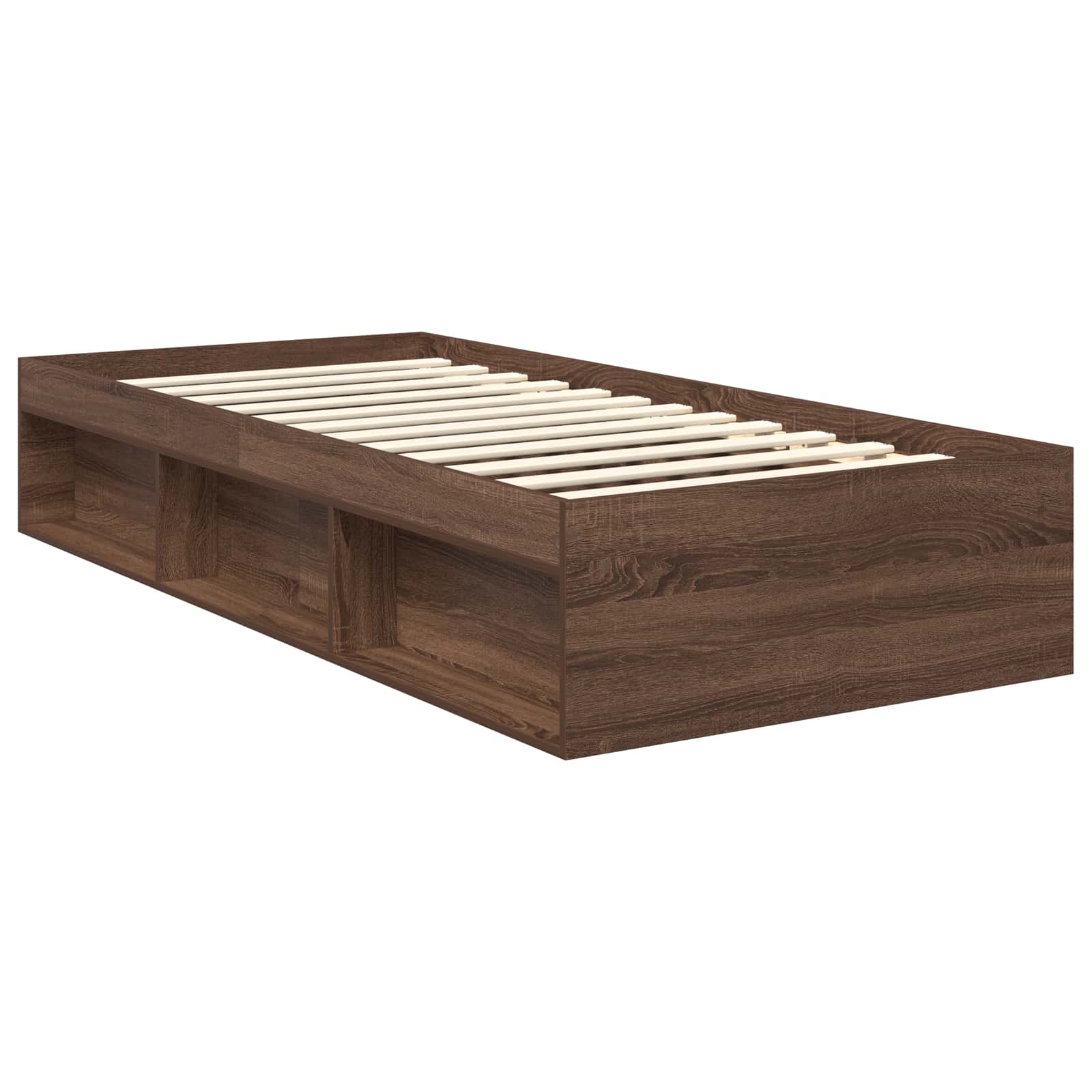 Bed Frame with Headboard Brown Oak 90 x 190 cm Engineered wood