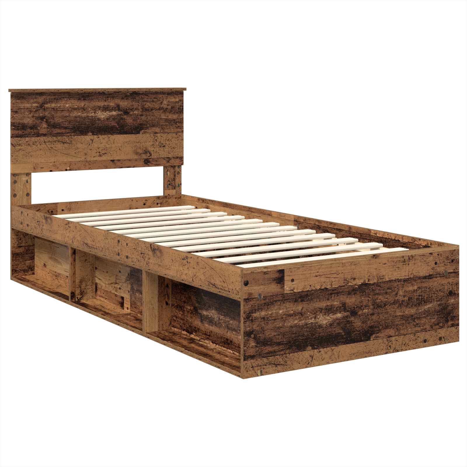 Bed Frame with Headboard Old Wood 90 x 190 cm Engineered wood