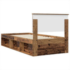 Bed Frame with Headboard Old Wood 90 x 190 cm Engineered wood