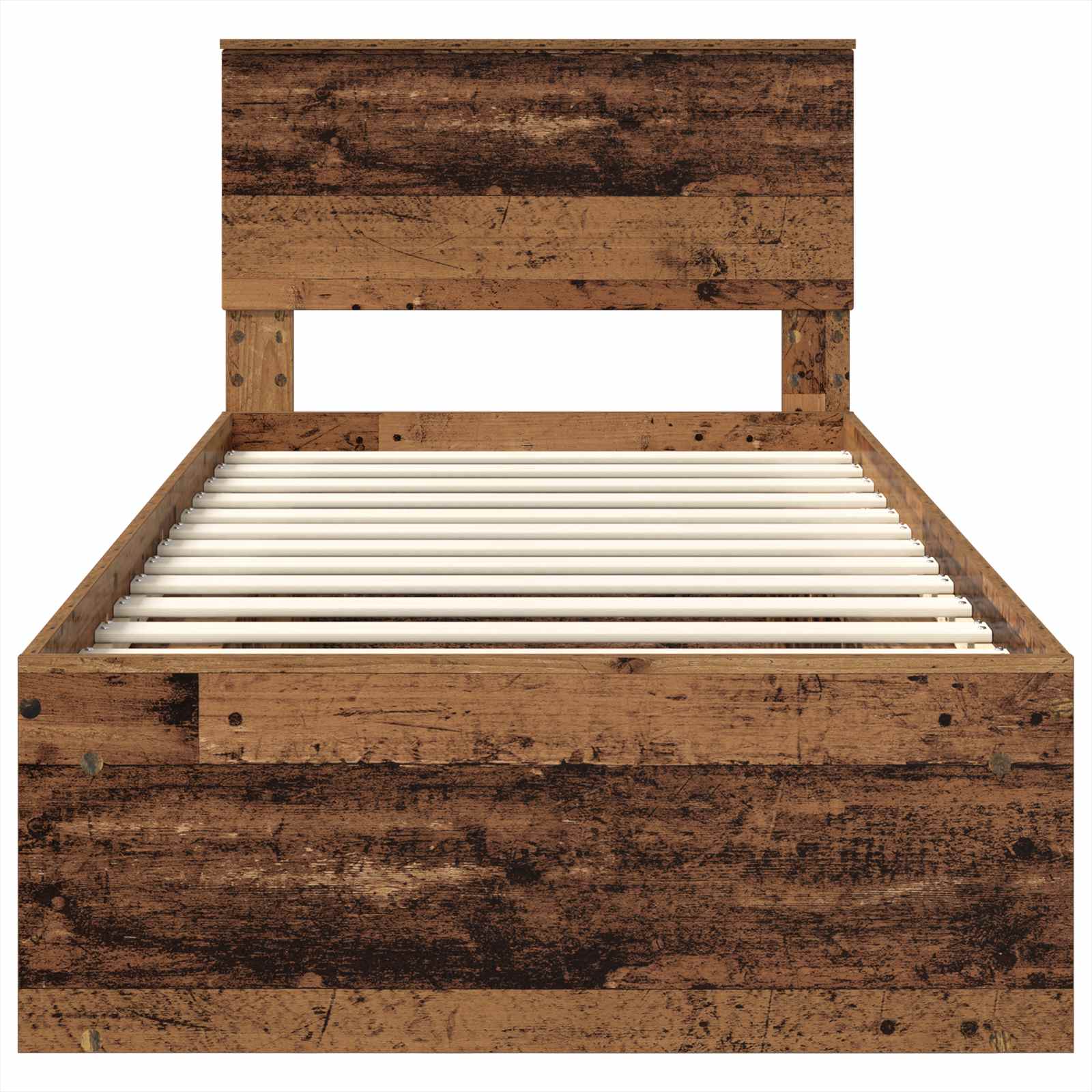 Bed Frame with Headboard Old Wood 90 x 190 cm Engineered wood