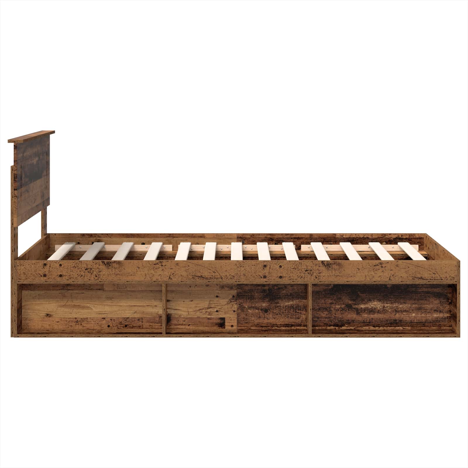 Bed Frame with Headboard Old Wood 90 x 190 cm Engineered wood