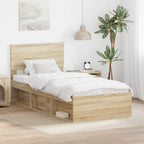 Bed Frame with Headboard Sonoma Oak 90 x 200 cm Engineered wood