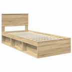 Bed Frame with Headboard Sonoma Oak 90 x 200 cm Engineered wood