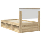 Bed Frame with Headboard Sonoma Oak 90 x 200 cm Engineered wood