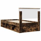 Bed Frame with Headboard Smoked Oak 90 x 200 cm Engineered wood