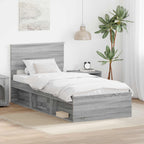 Bed Frame Grey Sonoma 90 x 200 cm Engineered wood