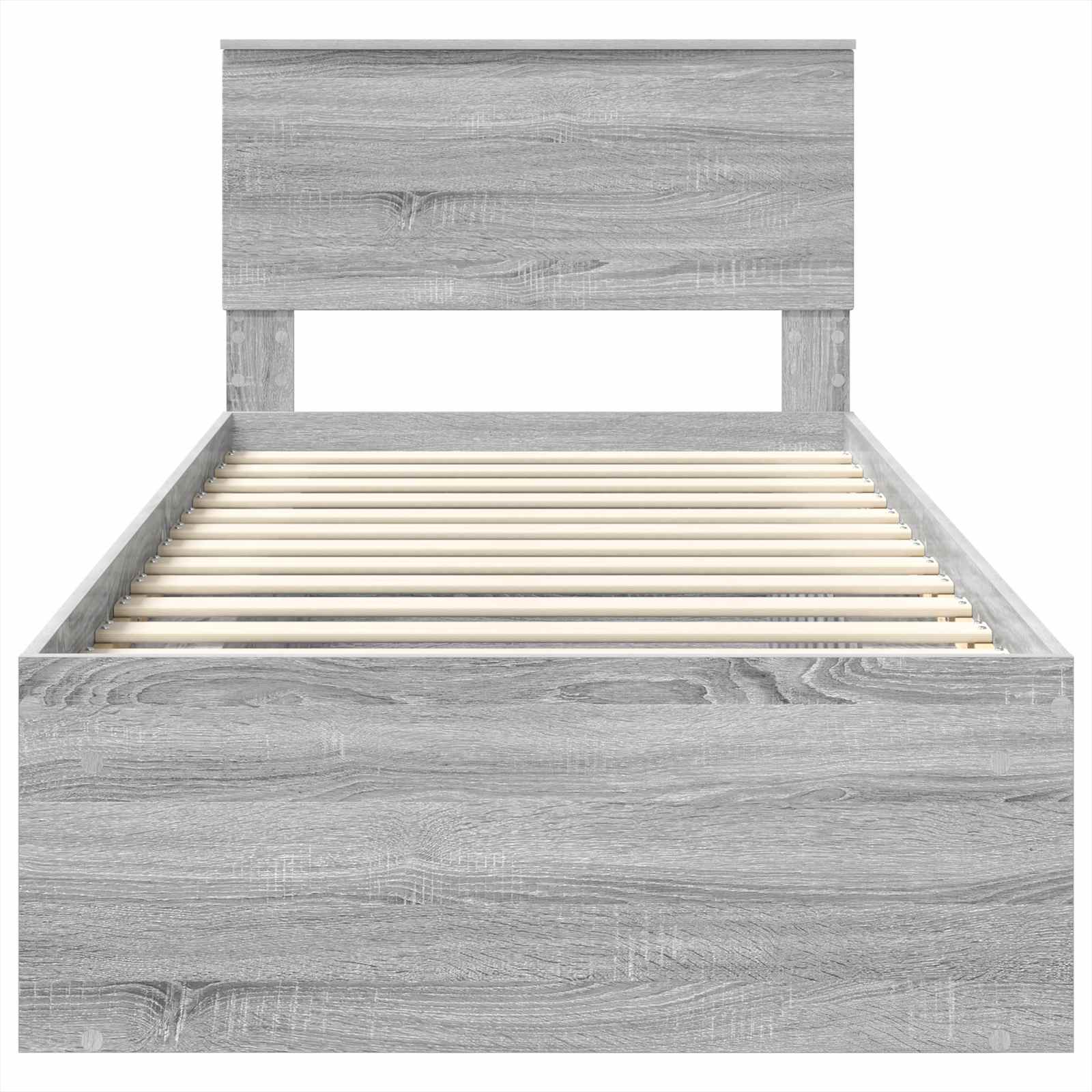 Bed Frame Grey Sonoma 90 x 200 cm Engineered wood