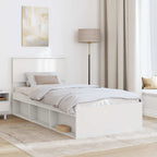 Bed Frame with Headboard White 75 x 190 cm Engineered wood