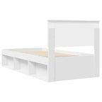 Bed Frame with Headboard White 75 x 190 cm Engineered wood