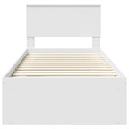 Bed Frame with Headboard White 75 x 190 cm Engineered wood