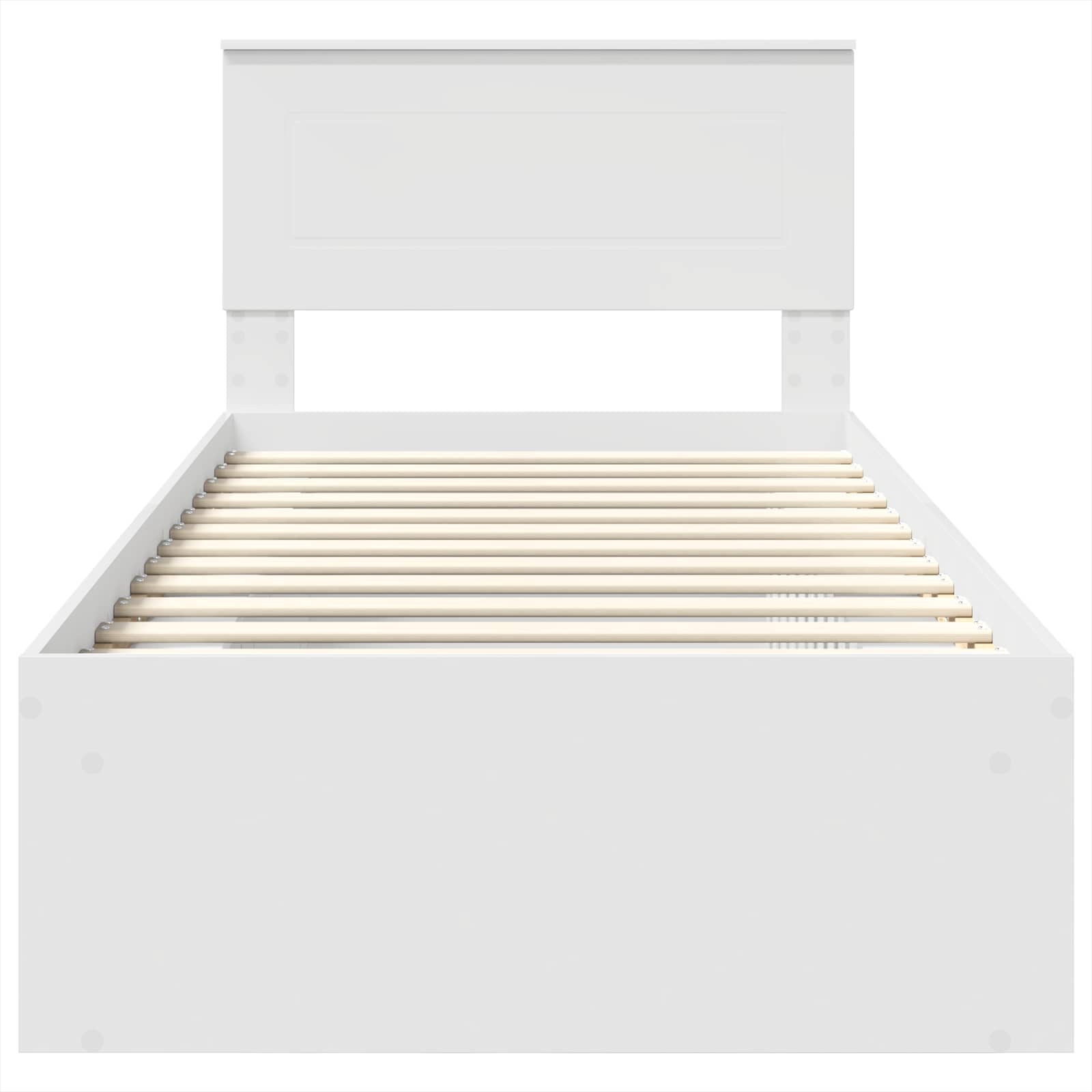 Bed Frame with Headboard White 75 x 190 cm Engineered wood