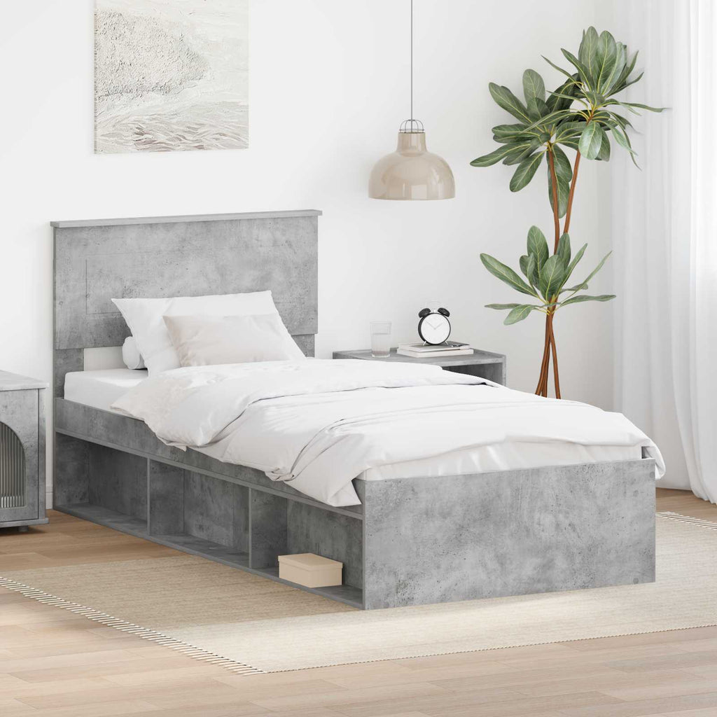 Bed Frame Concerte Grey 75 x 190 cm Engineered wood