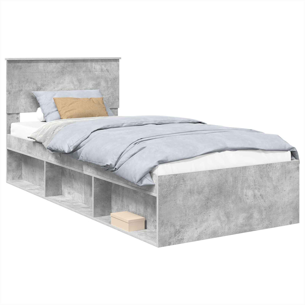 Bed Frame Concerte Grey 75 x 190 cm Engineered wood