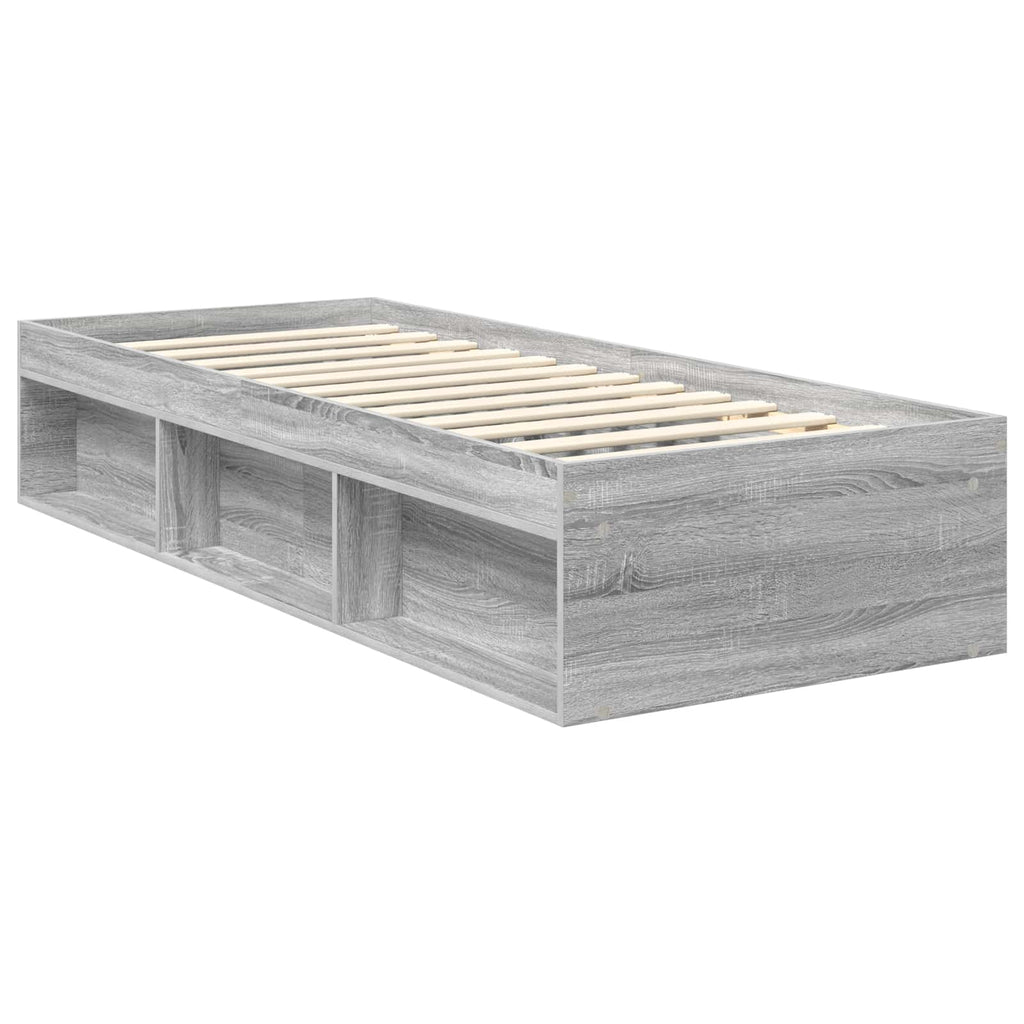 Bed Frame Grey Sonoma 75 x 190 cm Engineered wood