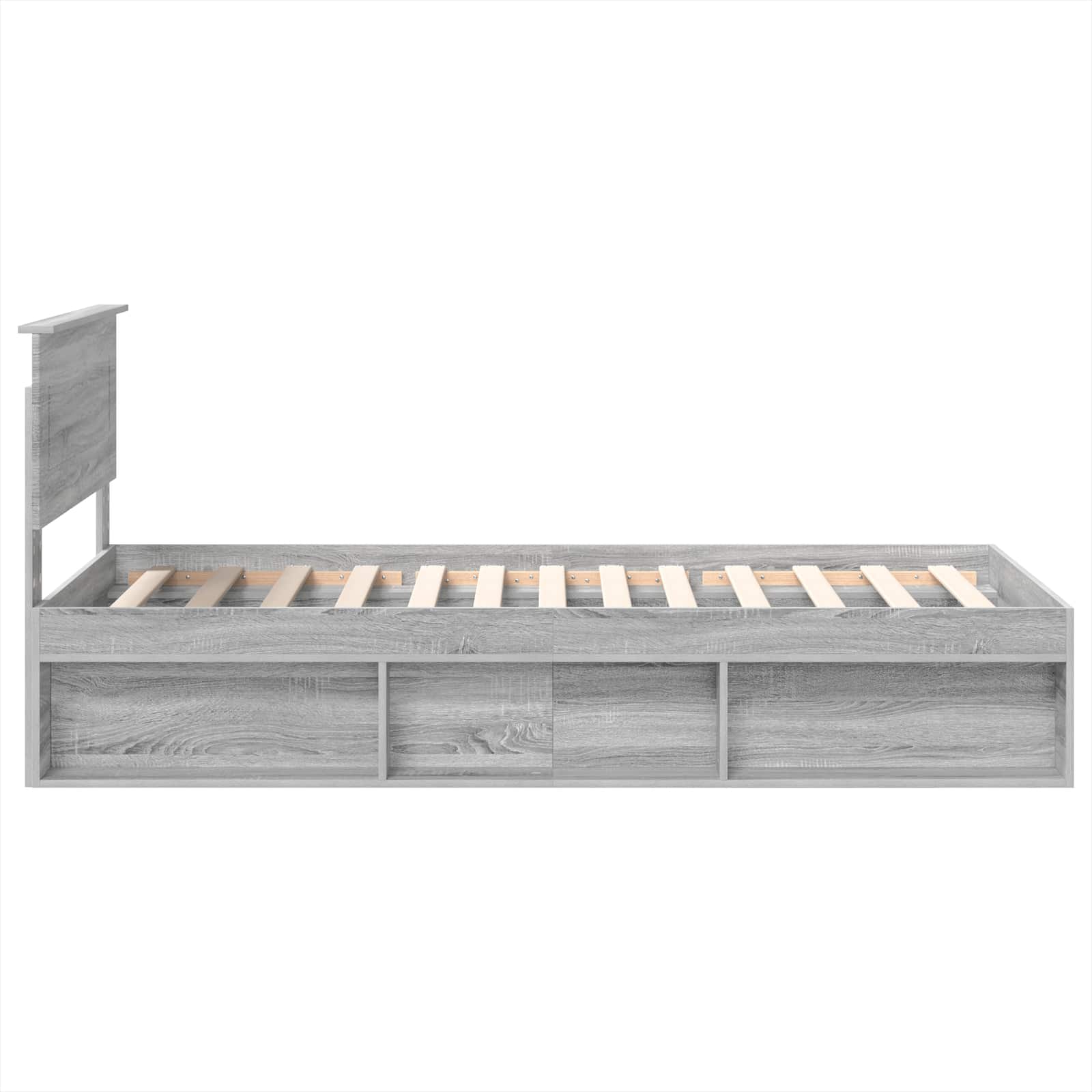 Bed Frame Grey Sonoma 75 x 190 cm Engineered wood