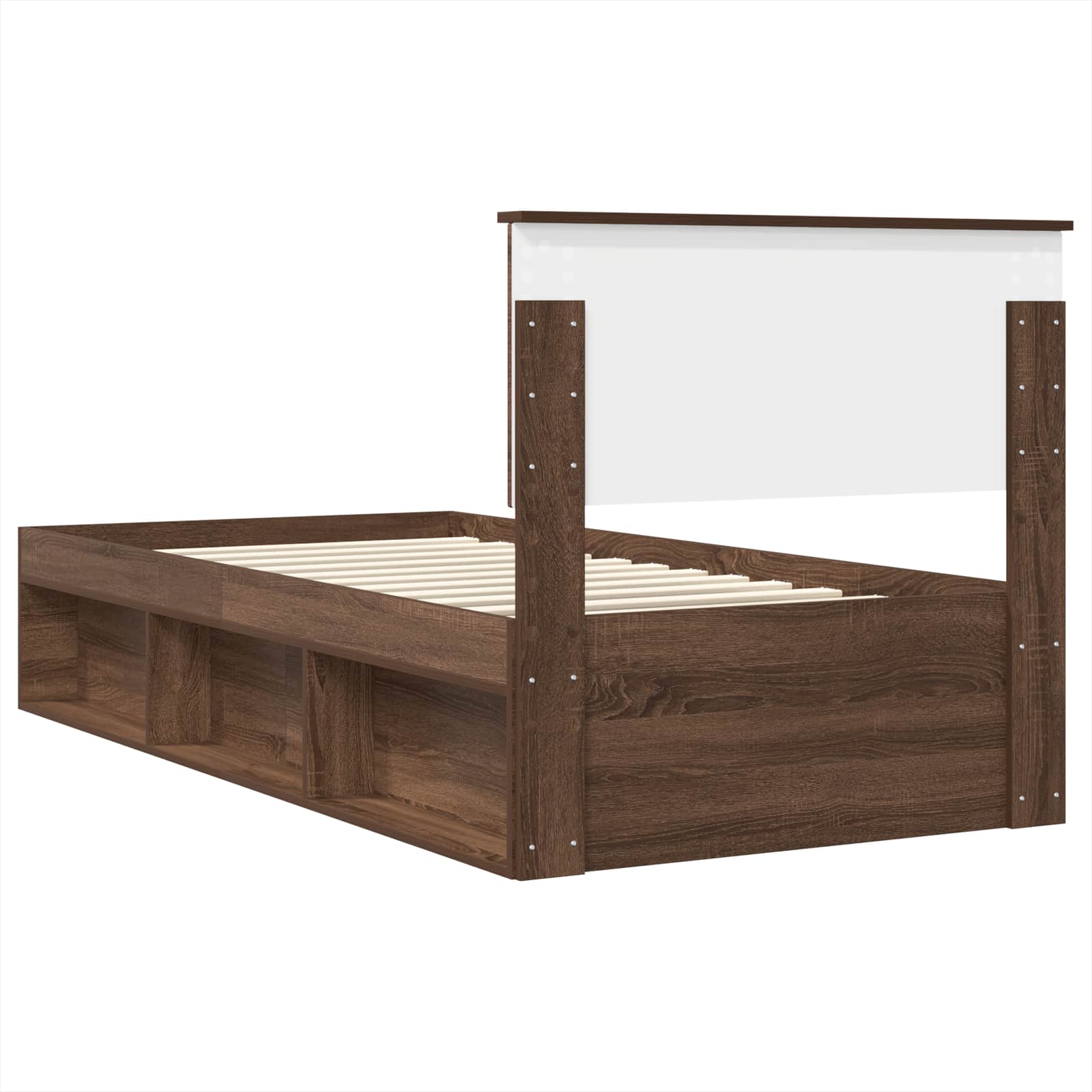 Bed Frame with Headboard Brown Oak 75 x 190 cm Engineered wood