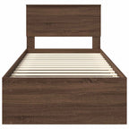 Bed Frame with Headboard Brown Oak 75 x 190 cm Engineered wood