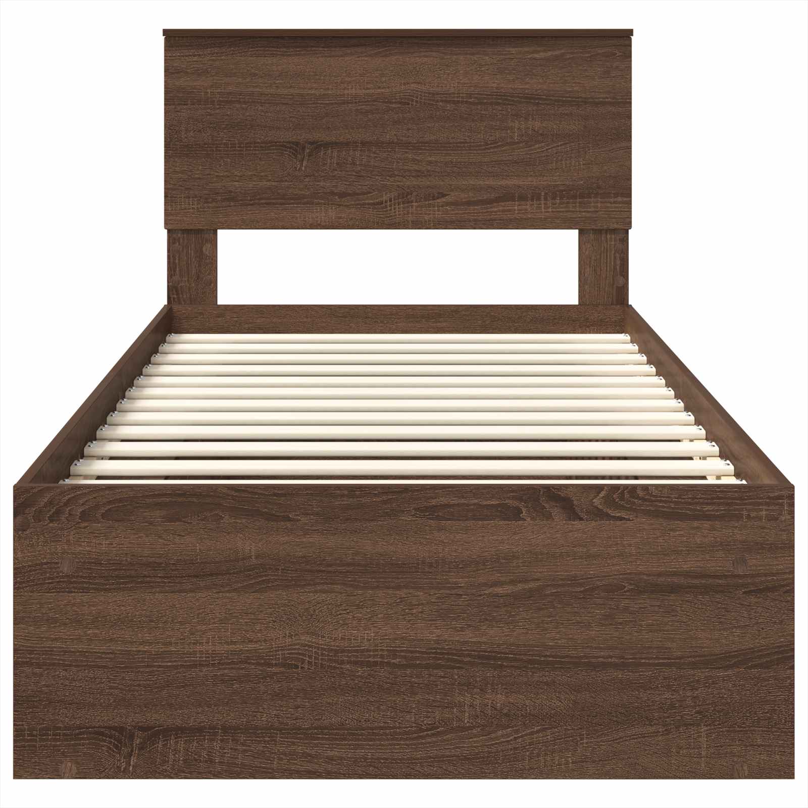 Bed Frame with Headboard Brown Oak 75 x 190 cm Engineered wood