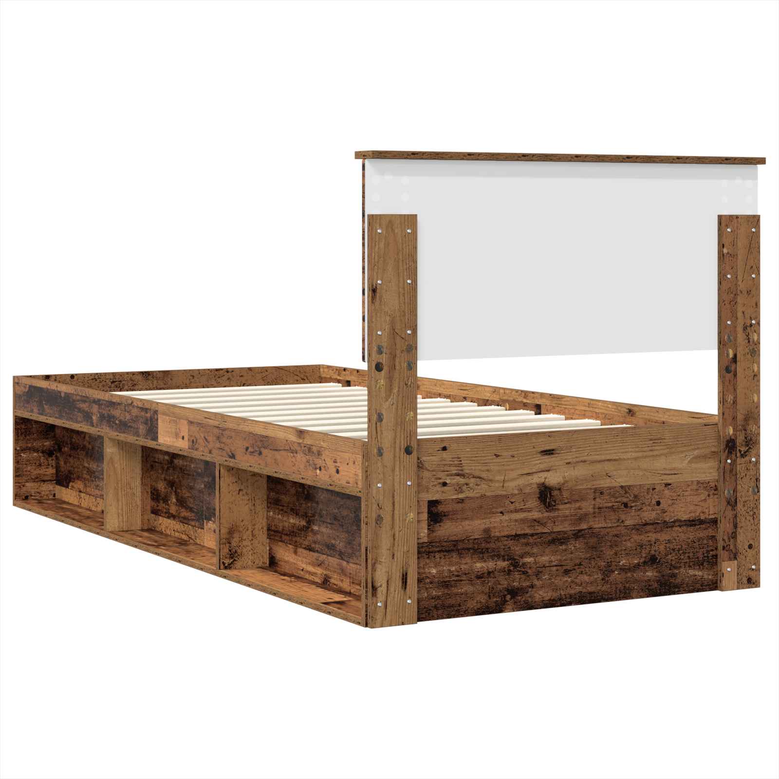 Bed Frame with Headboard Old Wood 75 x 190 cm Engineered wood
