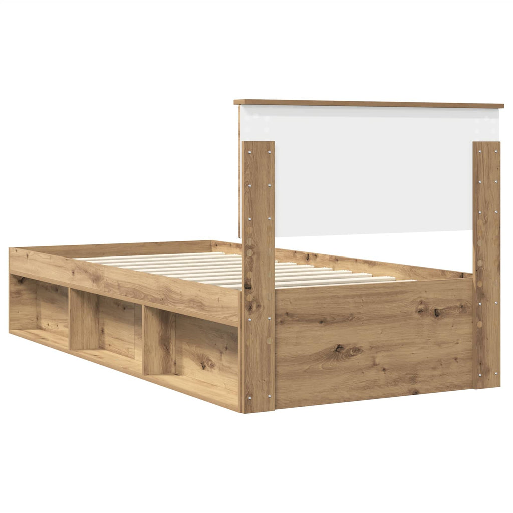 Bed Frame Artisian Oak 75 x 190 cm Engineered wood