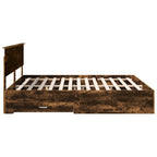 Bed Frame with Drawer Smoked Oak 180 x 200 cm Engineered Wood
