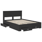 Bed Frame with Headboard Black 160 x 200 cm Engineered Wood