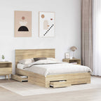 Bed Frame with Drawer Sonoma Oak 150 x 200 cm Engineered Wood