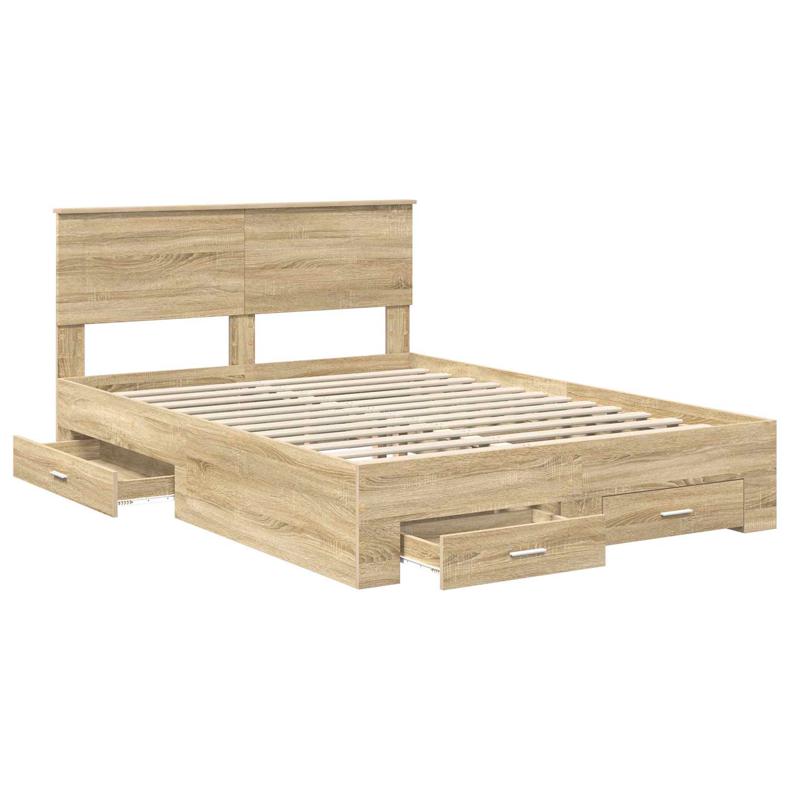 Bed Frame with Drawer Sonoma Oak 150 x 200 cm Engineered Wood