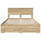 Bed Frame with Drawer Sonoma Oak 150 x 200 cm Engineered Wood