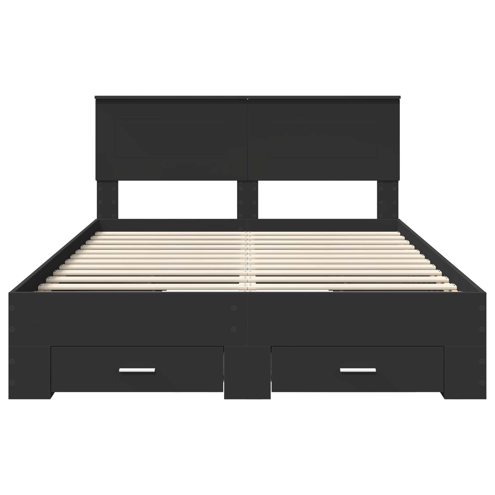 Bed Frame with Headboard Black 140 x 190 cm Engineered Wood