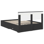 Bed Frame with Headboard Black 140 x 200 cm Engineered Wood
