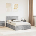Bed Frame Concrete Grey 120 x 190 cm Engineered Wood