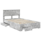 Bed Frame Concrete Grey 120 x 190 cm Engineered Wood