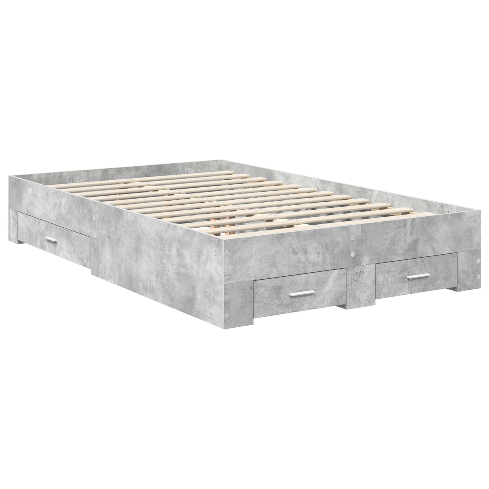Bed Frame Concrete Grey 120 x 190 cm Engineered Wood