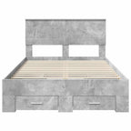 Bed Frame Concrete Grey 120 x 190 cm Engineered Wood