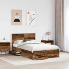 Bed Frame with Headboard Old Wood 120 x 190 cm Engineered Wood