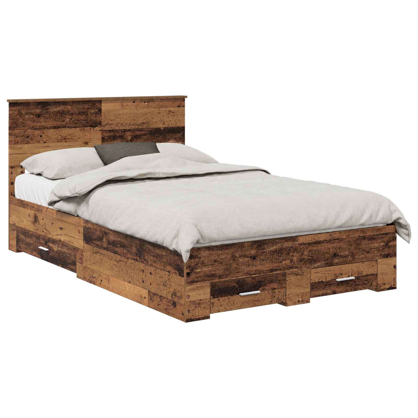 Bed Frame with Headboard Old Wood 120 x 190 cm Engineered Wood
