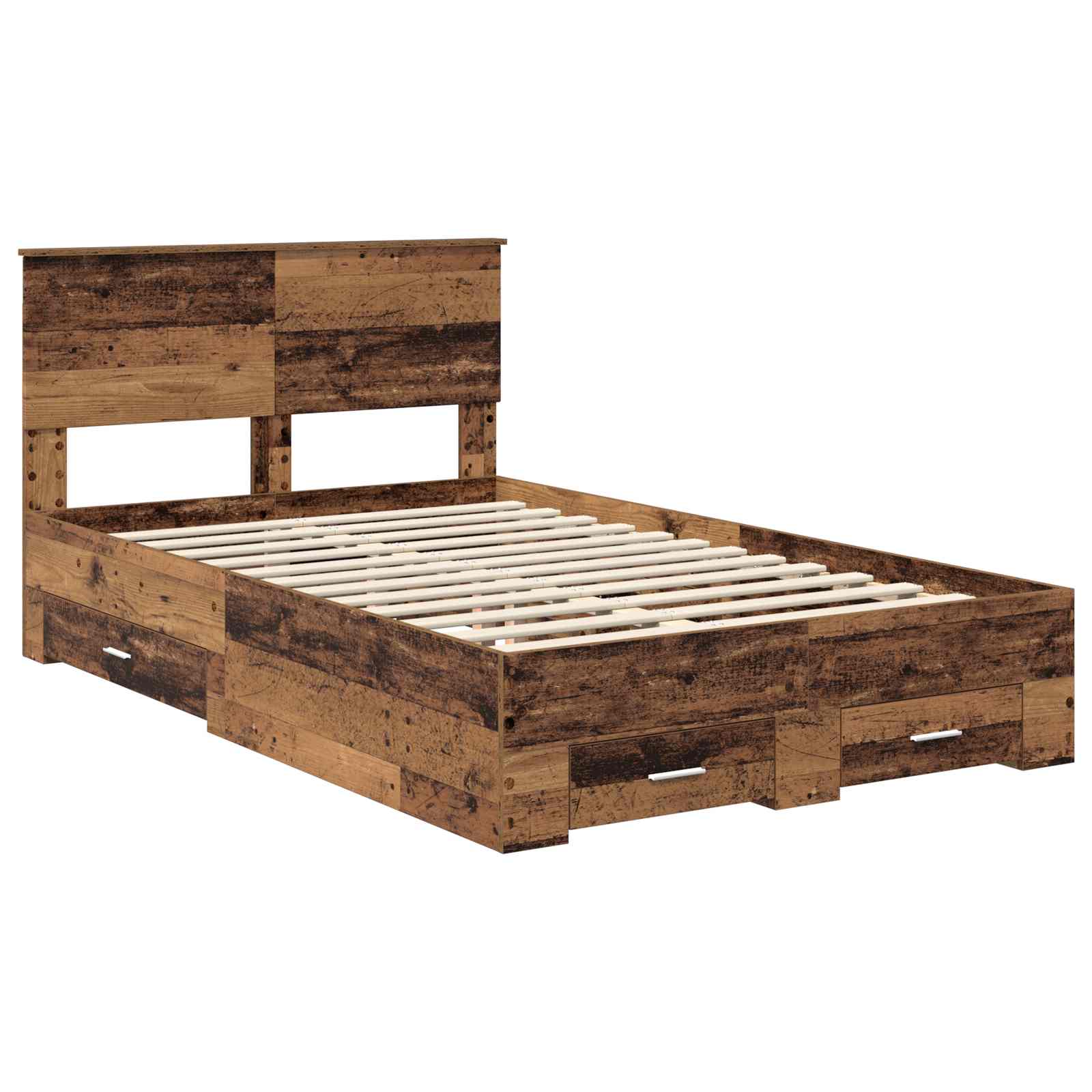 Bed Frame with Headboard Old Wood 120 x 190 cm Engineered Wood
